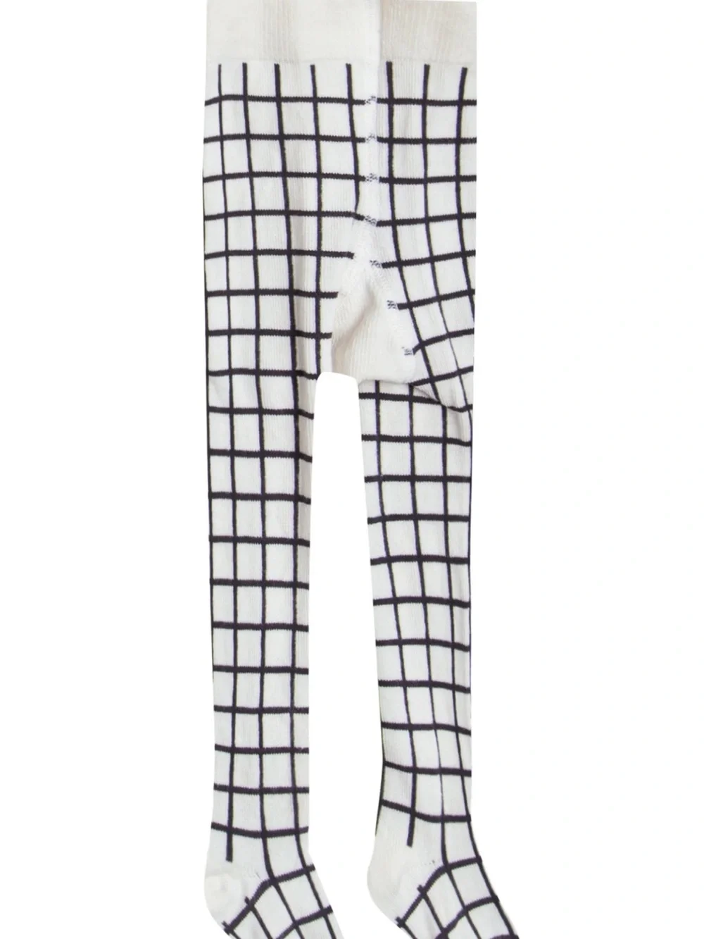 Rylee + Cru White Tights with Black Grid size 0-6month NWT